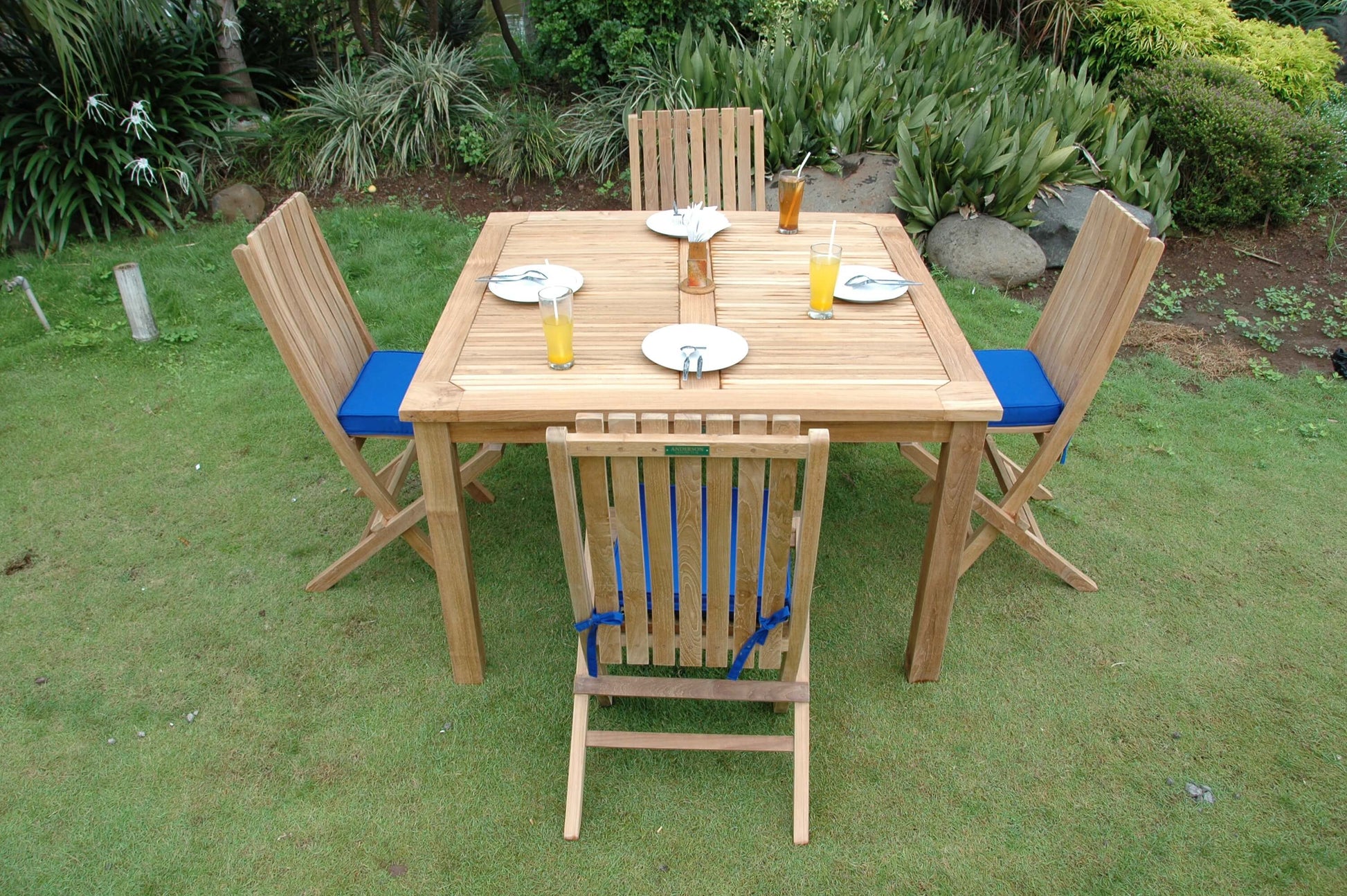 Anderson Teak Windsor Comfort Chair 5-Piece Folding Dining Set — product image 4 of 10