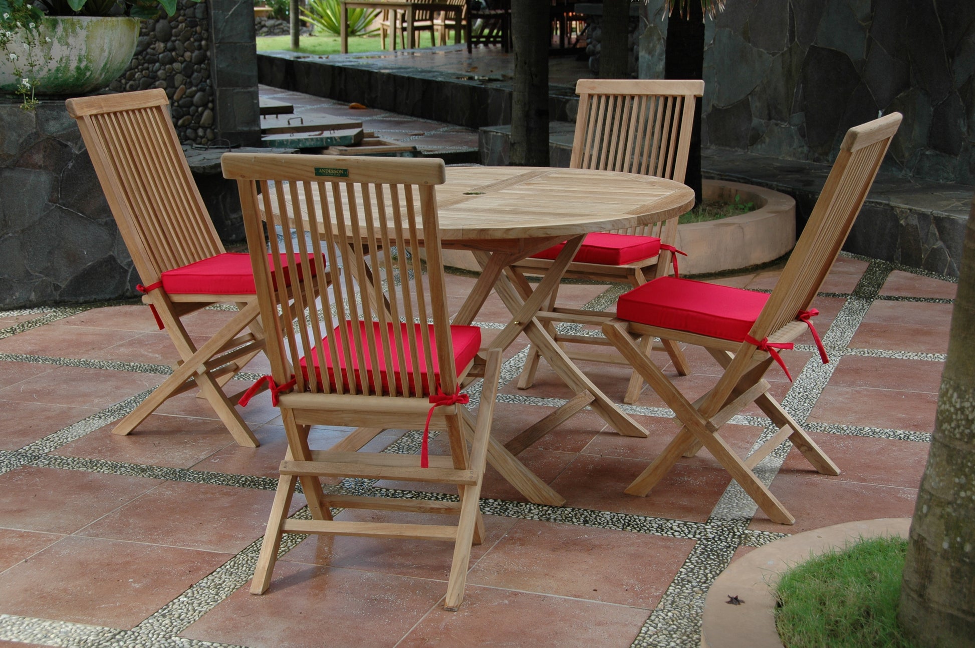 Anderson Teak Classic Bahama 5-Piece Folding Dining Set — product image 1 of 8