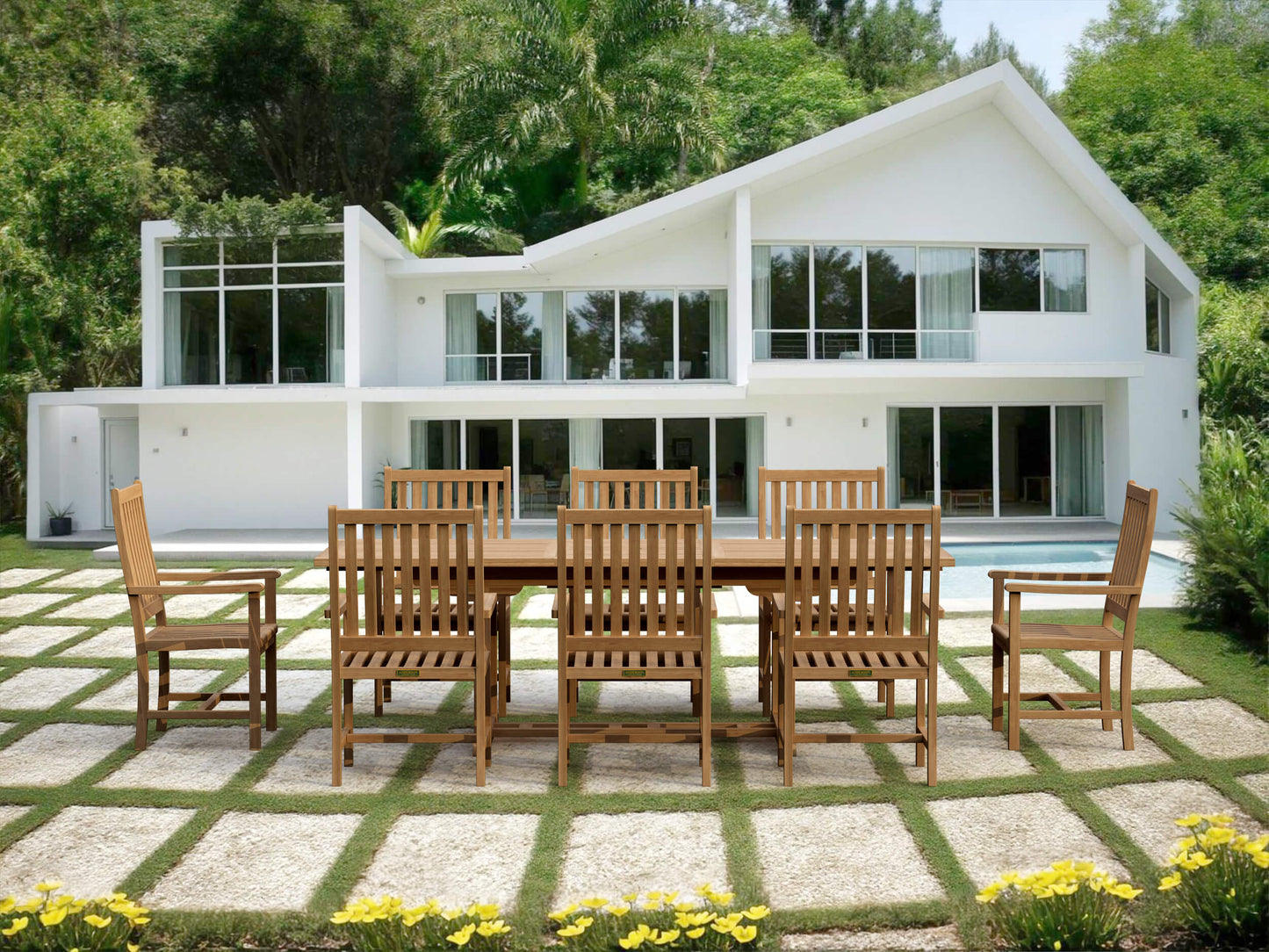 Anderson Teak Bahama Wilshire Armchair 9-Piece Extension Dining Set — product image 1 of 3