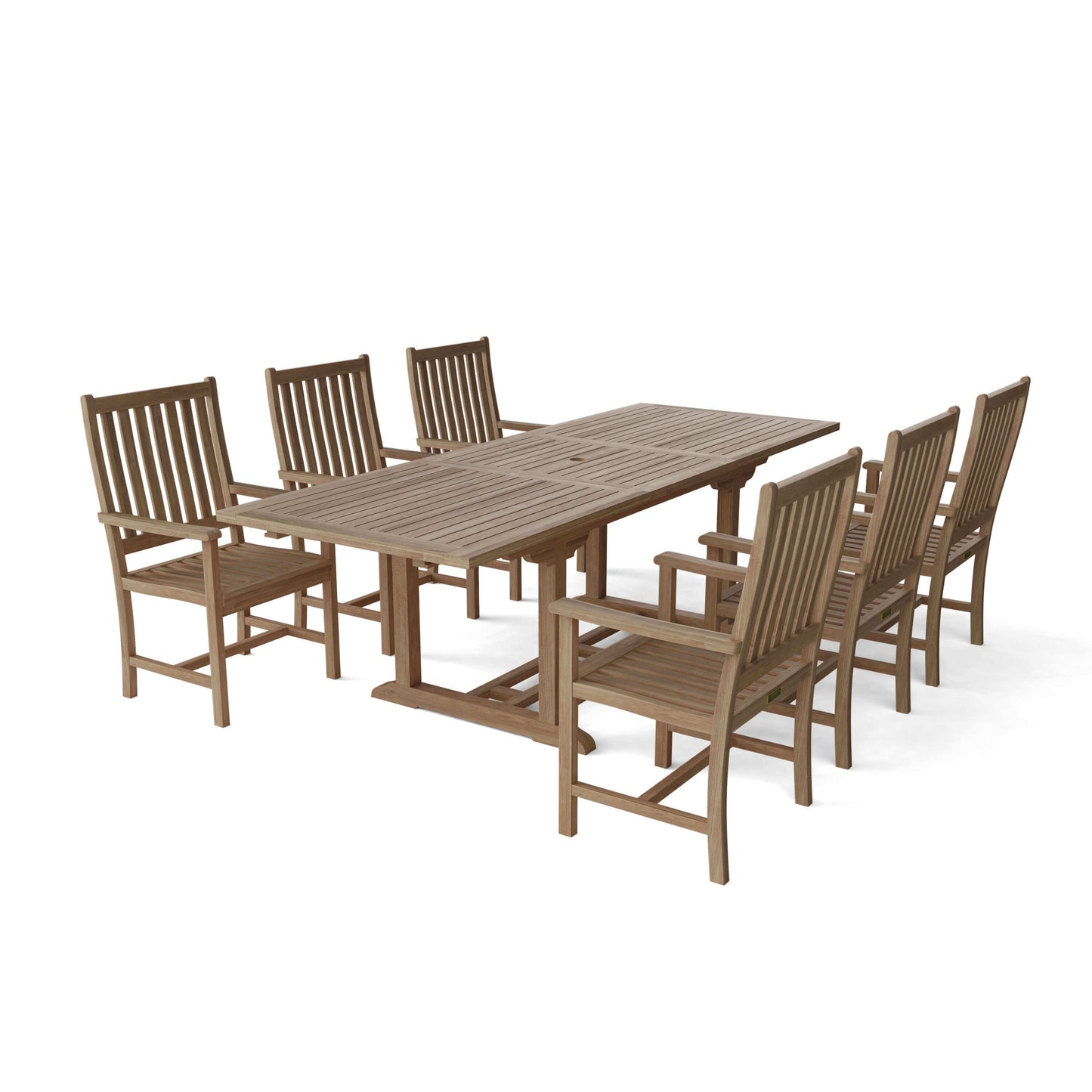 Anderson Teak Bahama Wilshire Armchair 7-Piece Extension Dining Set — product image 2 of 10