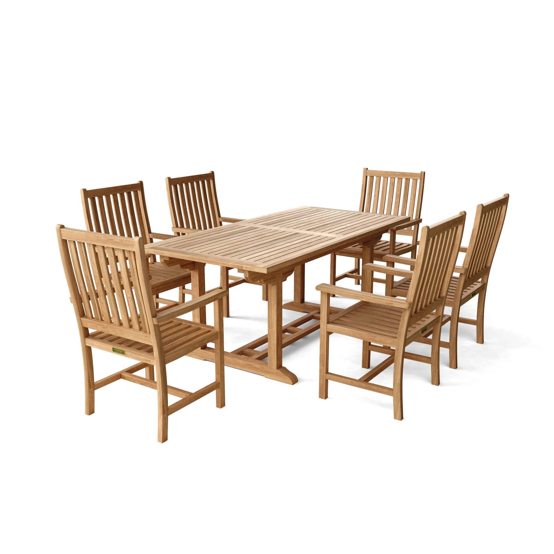Anderson Teak Bahama Wilshire Armchair 7-Piece Extension Dining Set — product image 5 of 10