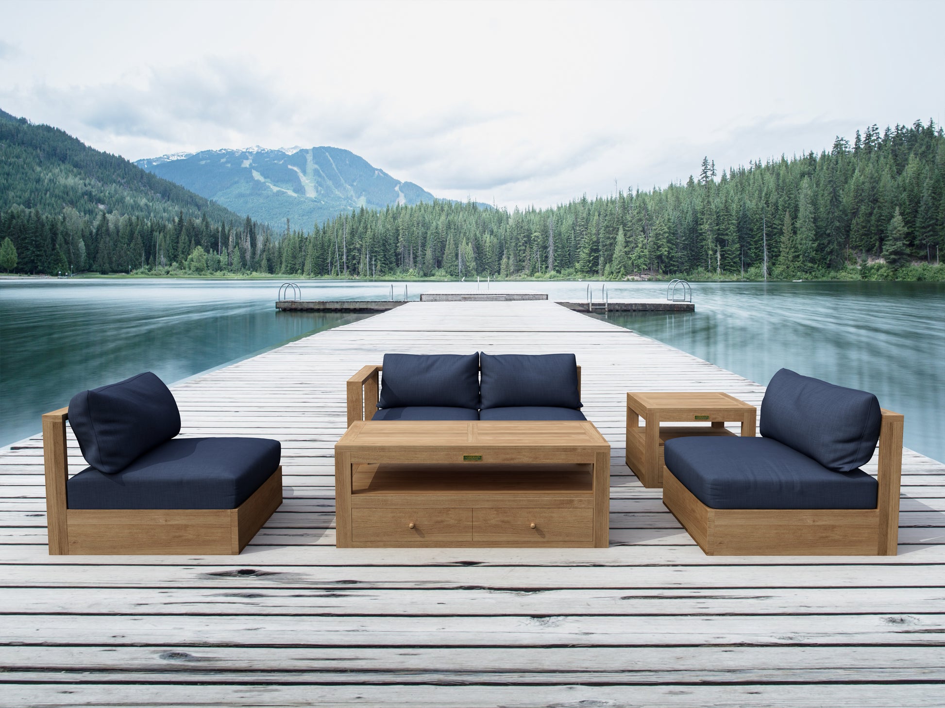 Anderson Teak Copacabana 5-Piece Modular Deep Seating Set — SET-152 — product image 1 of 11