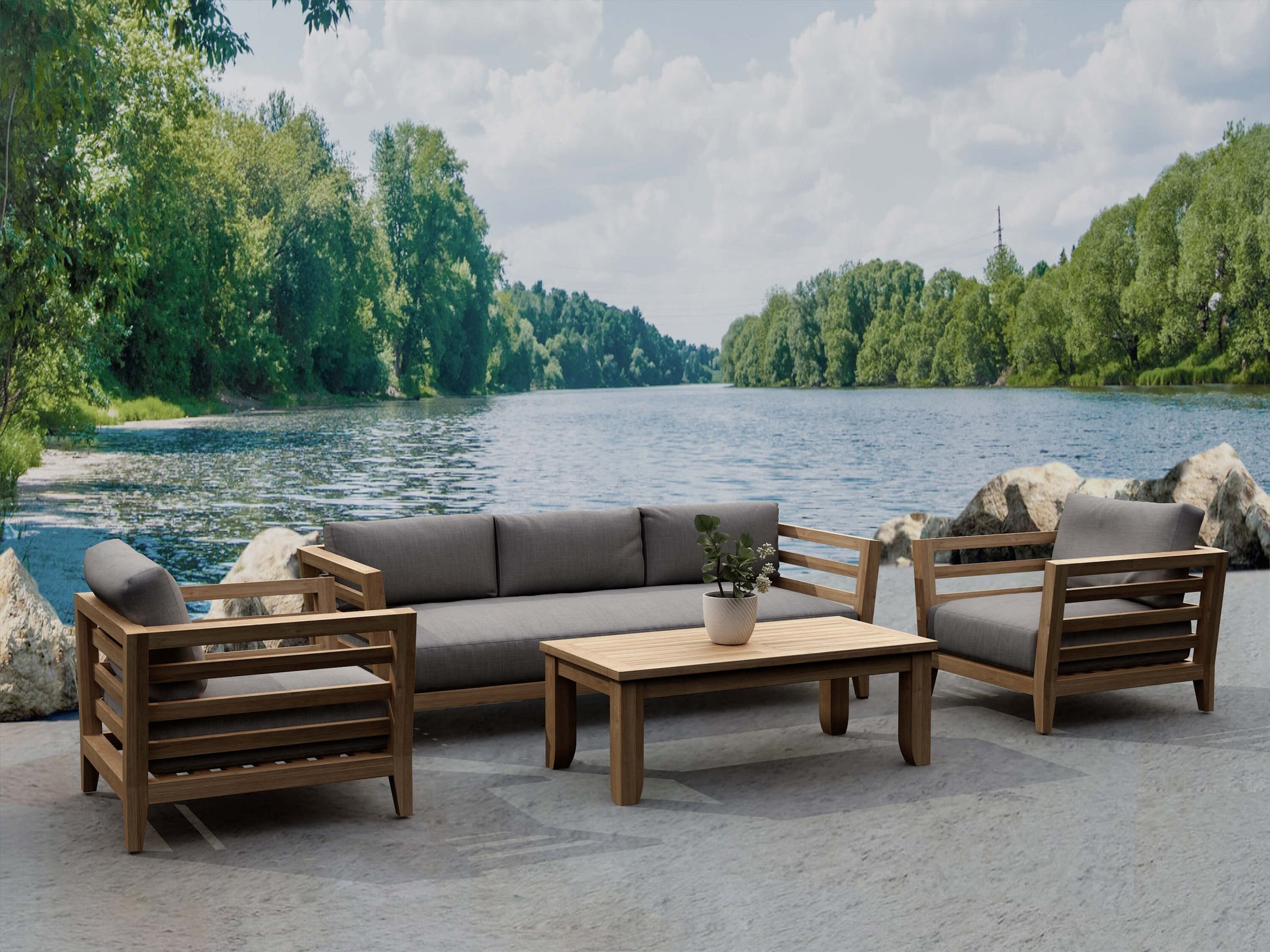 Anderson Teak Cordoba 4-Piece Deep Seating Set with Sunbrella Cushions — product image 1 of 7