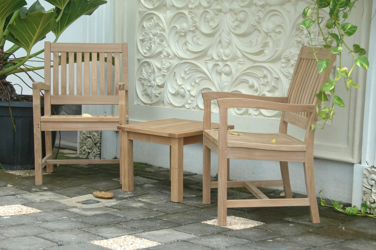 Anderson Teak Bahama Rialto 3-Piece Teak Side Table Set — product image 2 of 9