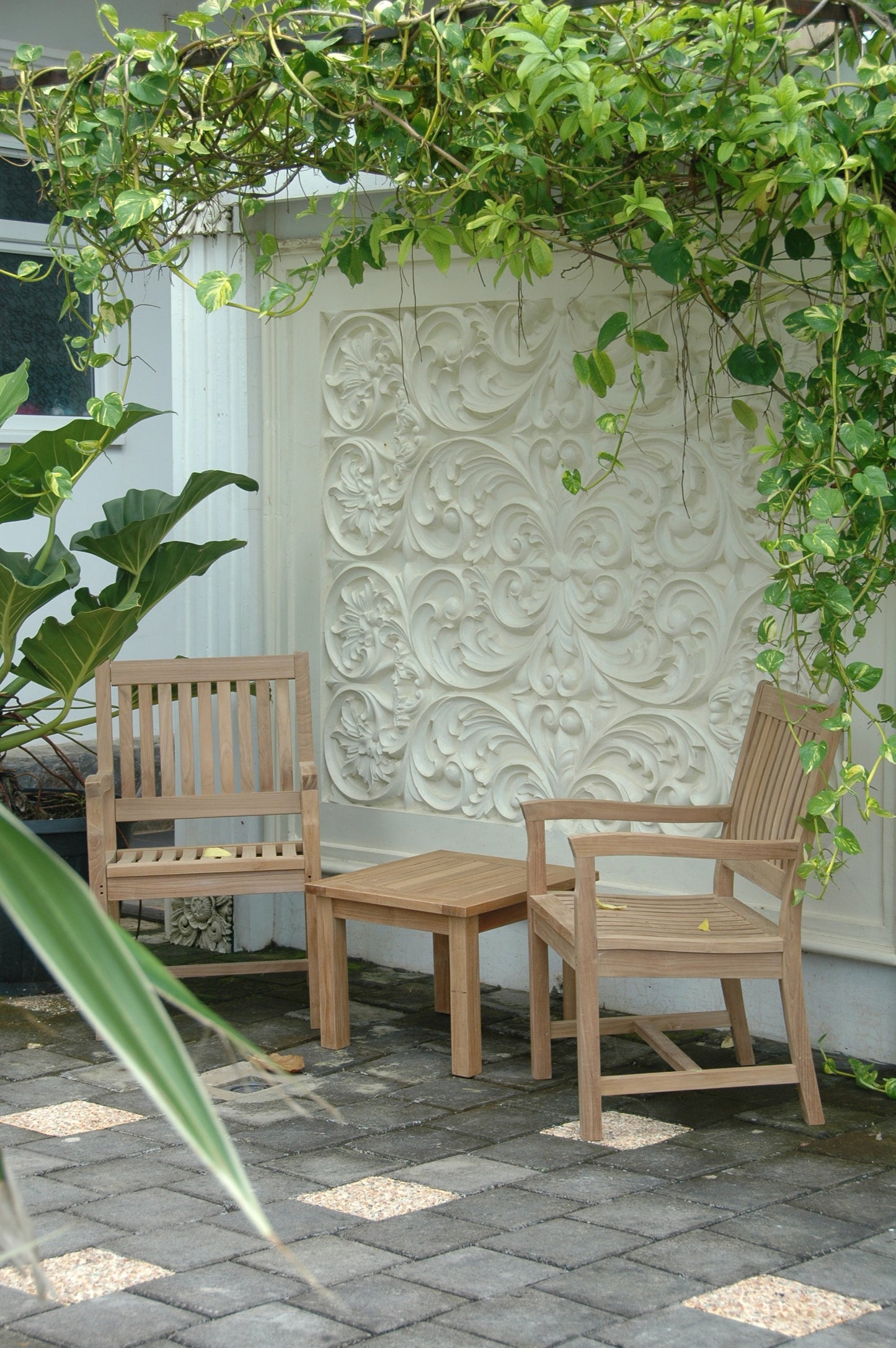 Anderson Teak Bahama Rialto 3-Piece Teak Side Table Set — product image 3 of 9
