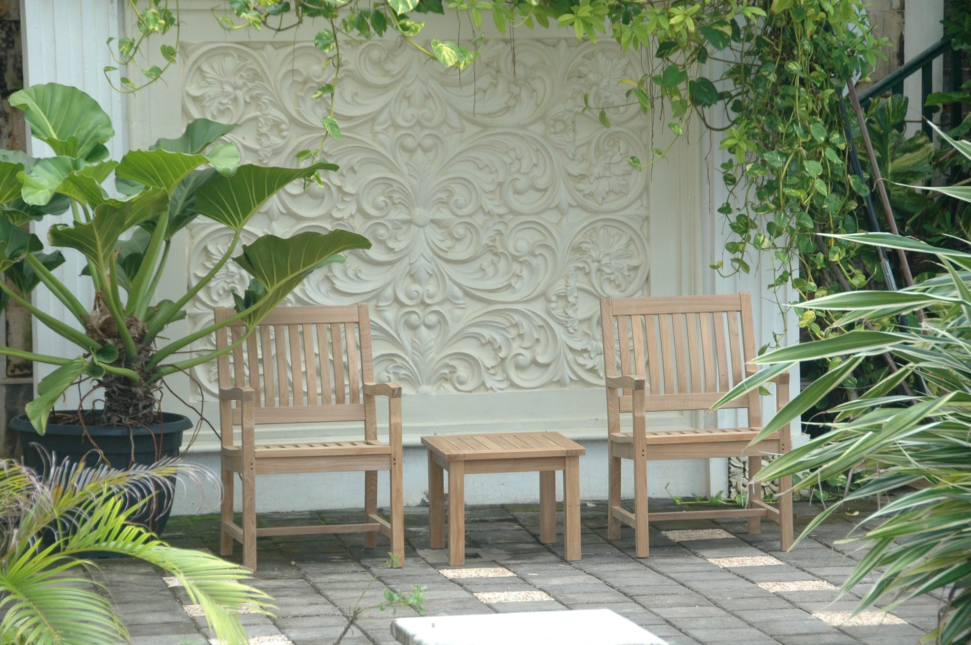 Anderson Teak Bahama Rialto 3-Piece Teak Side Table Set — product image 4 of 9