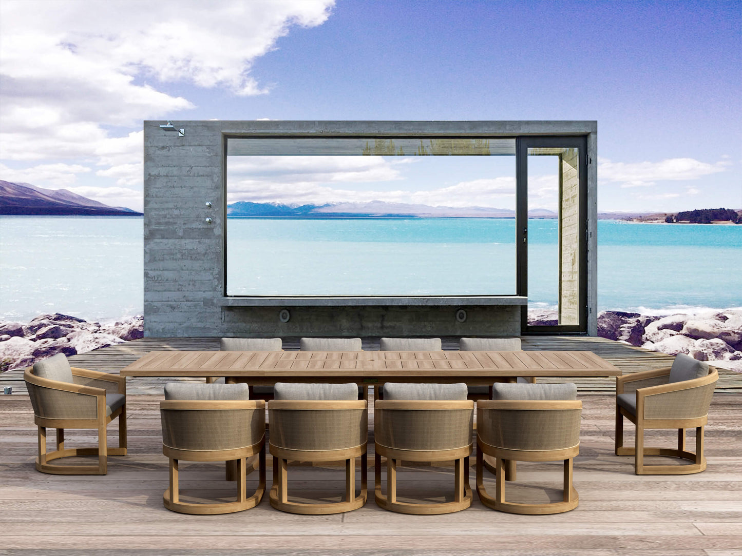 Anderson Teak Catania 11-Piece Teak and Synthetic Rattan Dining Set — product image 1 of 11