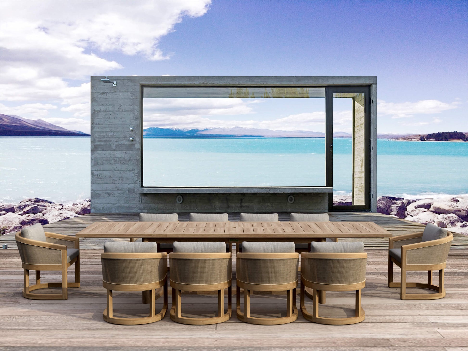 Anderson Teak Catania 11-Piece Teak and Synthetic Rattan Dining Set — product image 1 of 11