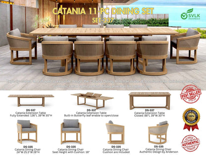 Anderson Teak Catania 11-Piece Teak and Synthetic Rattan Dining Set — product image 3 of 11