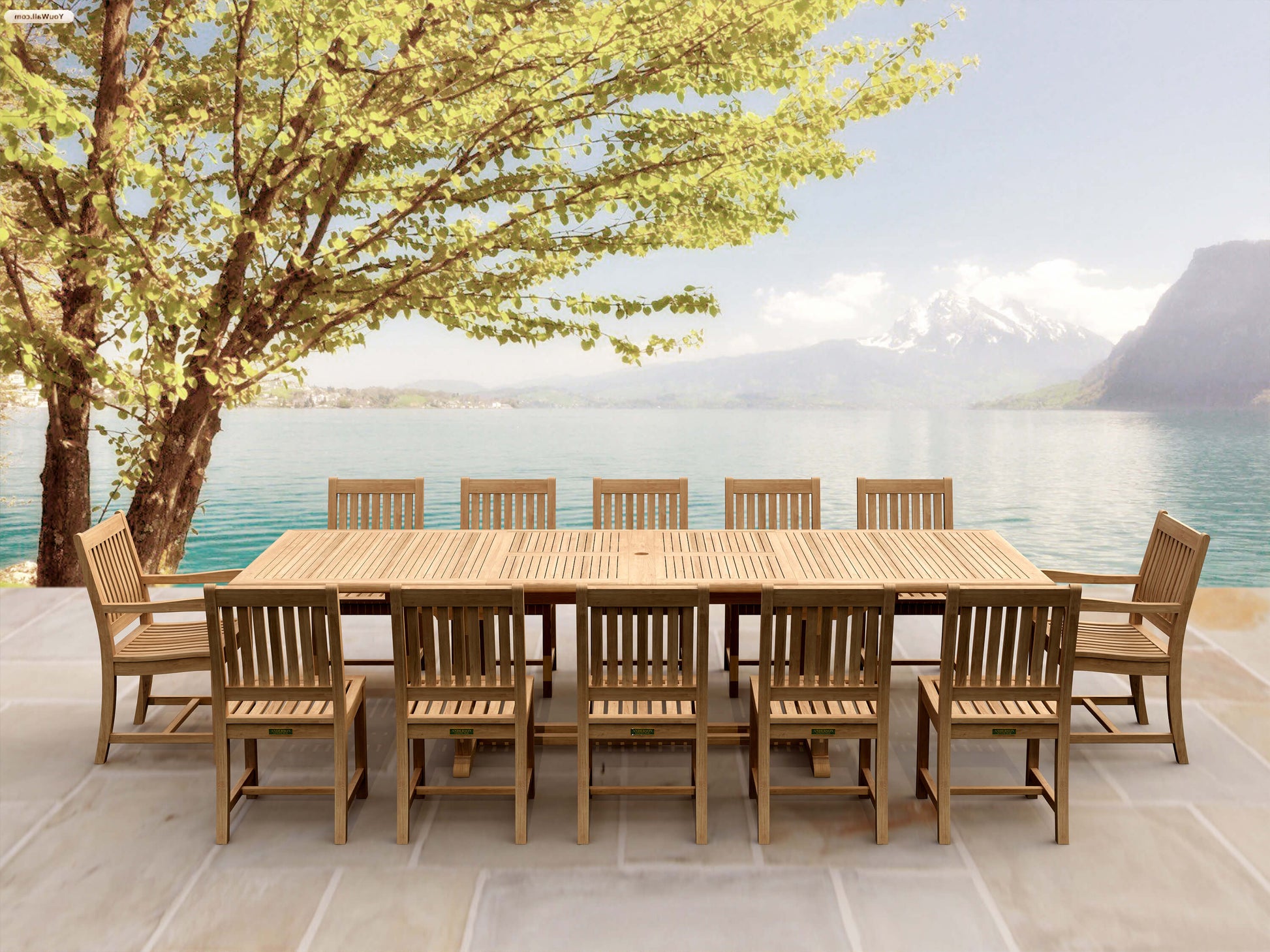 Anderson Teak Valencia Rialto 13-Piece Extension Dining Set — product image 1 of 13