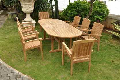 Anderson Teak Sahara 9-Piece Dining Set with Stacking Armchairs SET-75 — product image 1 of 12