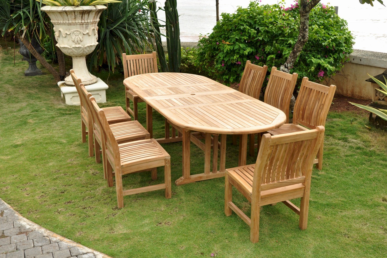 Anderson Teak Sahara 9-Piece Dining Set with Stacking Side Chairs SET-76 — product image 1 of 10