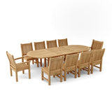 Anderson Teak Sahara 11-Piece Oval Extension Dining Set with Side Chairs