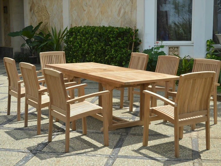 Anderson Teak Bahama Stackable Sahara 9-Piece Rectangular Dining Set — product image 2 of 10
