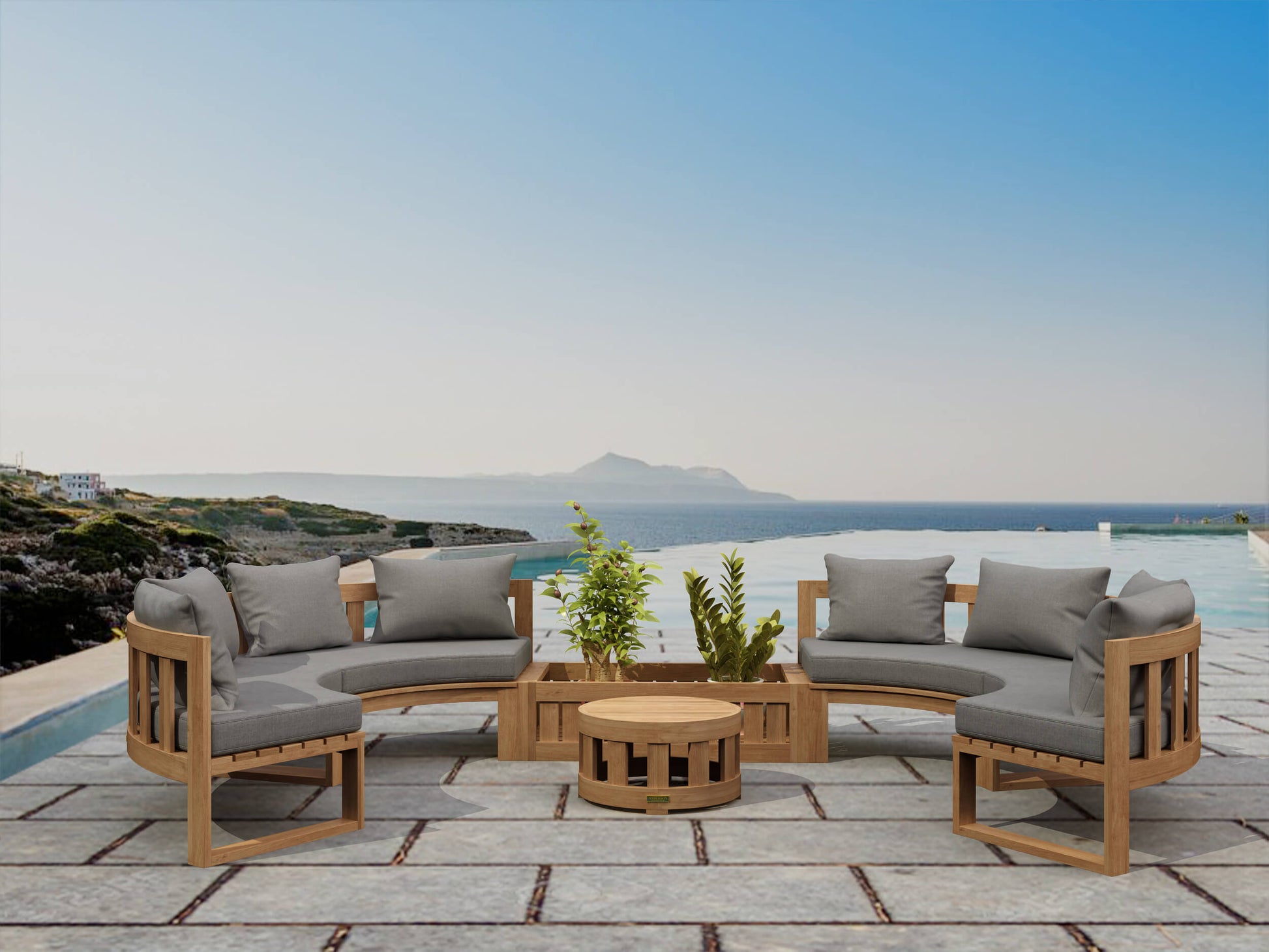 Anderson Teak Circular Modular Deep Seating Set SET-809 — product image 1 of 6