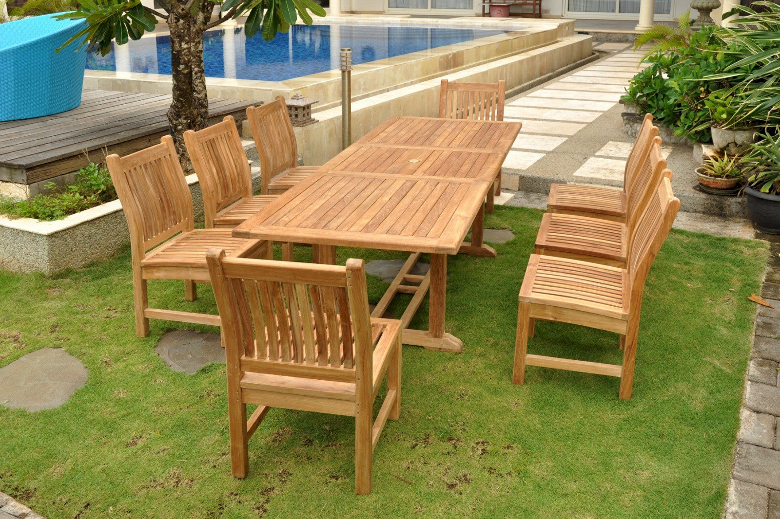 Anderson Teak Bahama Sahara 9-Piece 94-Inch Rectangular Dining Set — product image 1 of 7