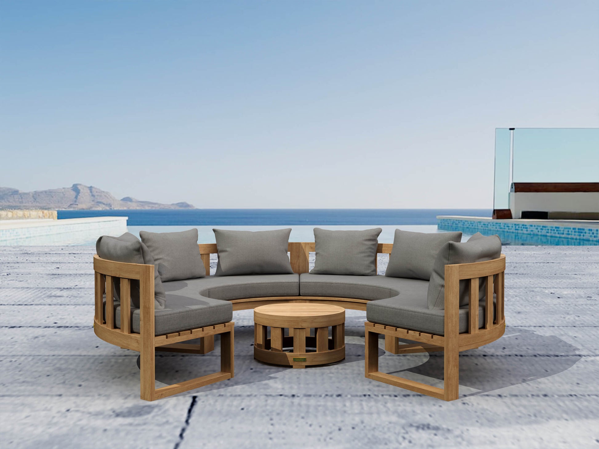 Anderson Teak Circular Modular Deep Seating Set SET-810 — product image 1 of 5