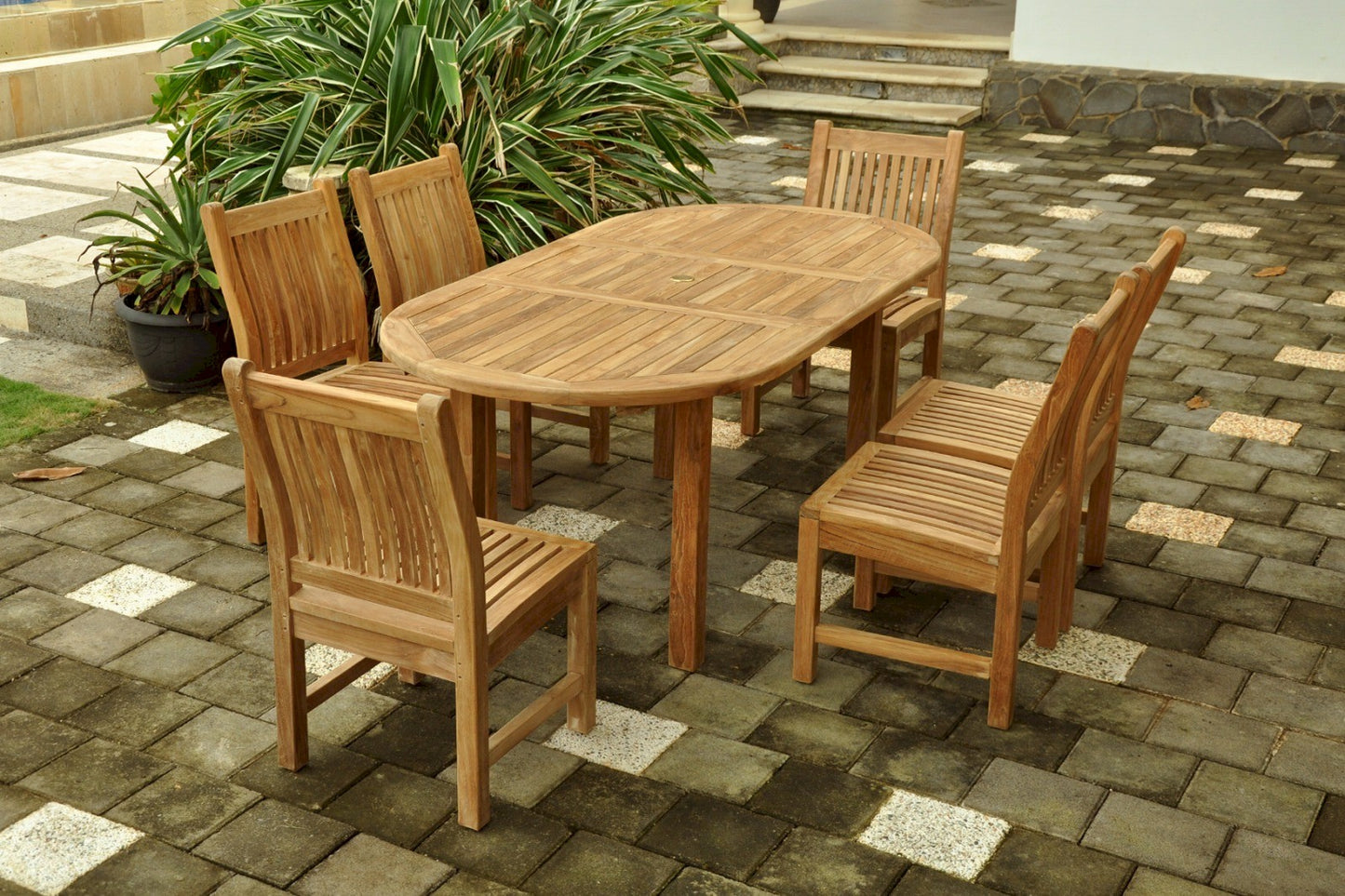 Anderson Teak Bahama Sahara 7-Piece 96 in Rectangular Dining Set — product image 1 of 8