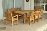 Anderson Teak Bahama Sahara 9-Piece 78-Inch Oval Extension Dining Set