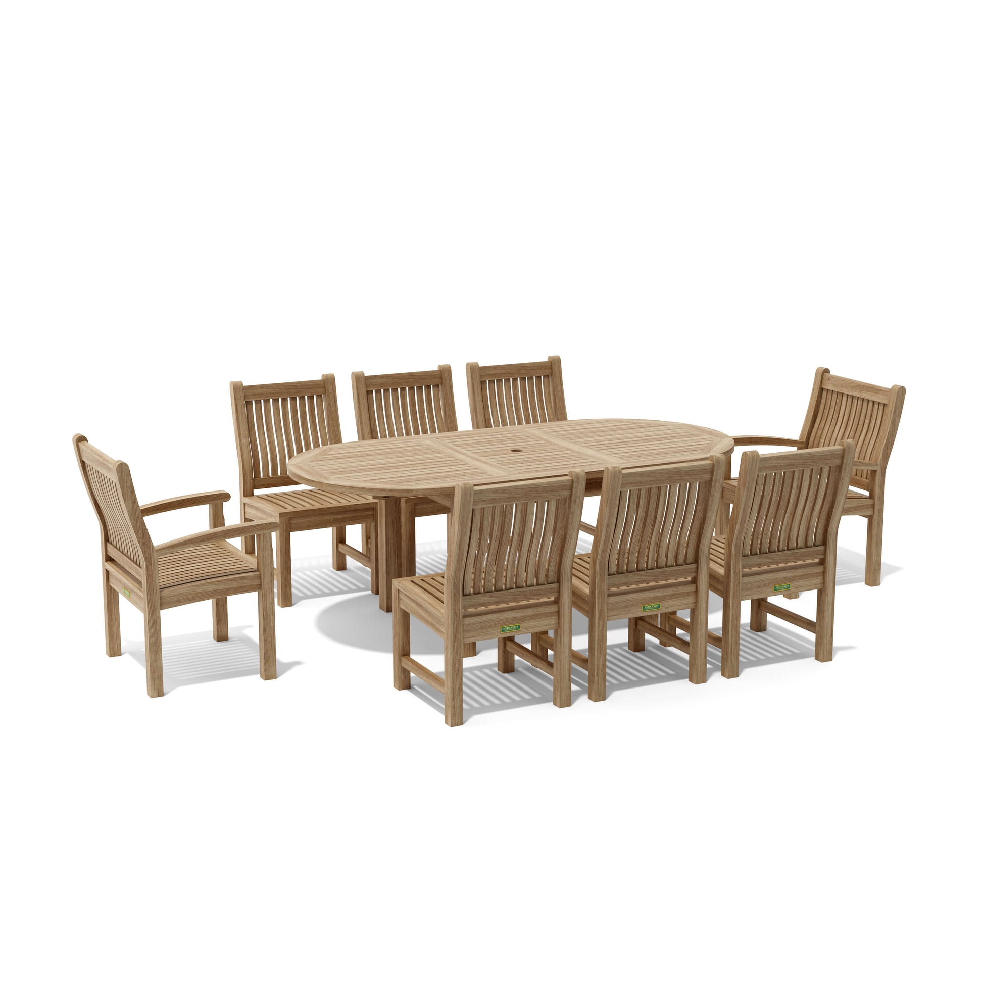 Anderson Teak Bahama Sahara 9-Piece 78-Inch Oval Extension Dining Set — product image 2 of 12