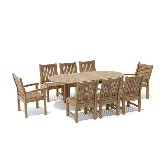 Anderson Teak Bahama Sahara 9-Piece 78-Inch Oval Extension Dining Set — product image 2 of 12