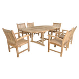 Anderson Teak Bahama Sahara Armchair 7-Piece 87 in Oval Dining Set