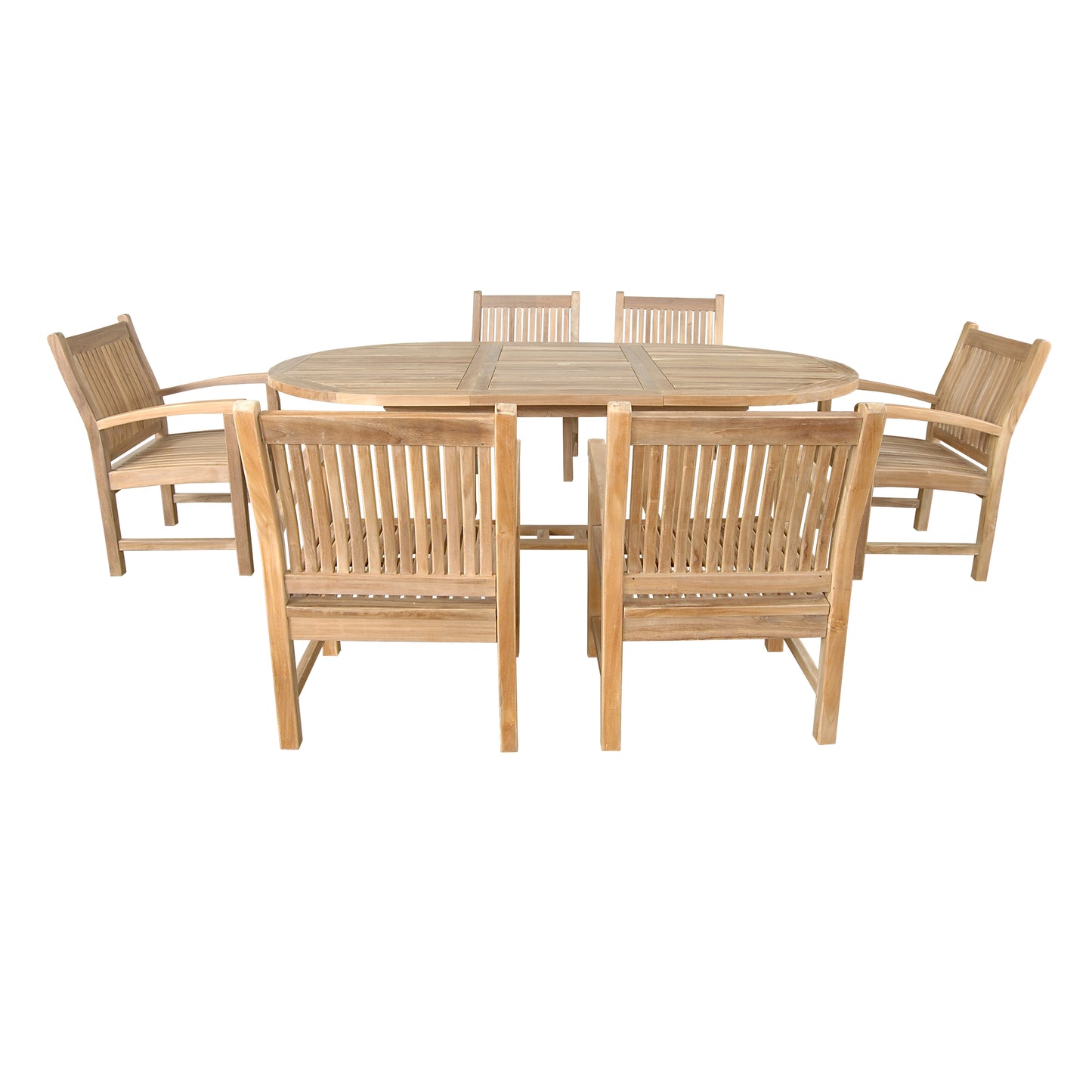 Anderson Teak Bahama Sahara Armchair 7-Piece 87 in Oval Dining Set — product image 2 of 8