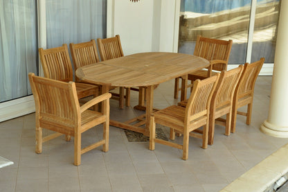 Anderson Teak Bahama Sahara Side Chair 7-Piece 87 in Oval Dining Set — product image 1 of 11