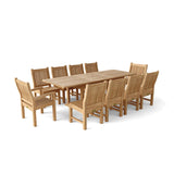 Anderson Teak Bahama Sahara 11-Piece 8-Foot Rectangular Dining Set