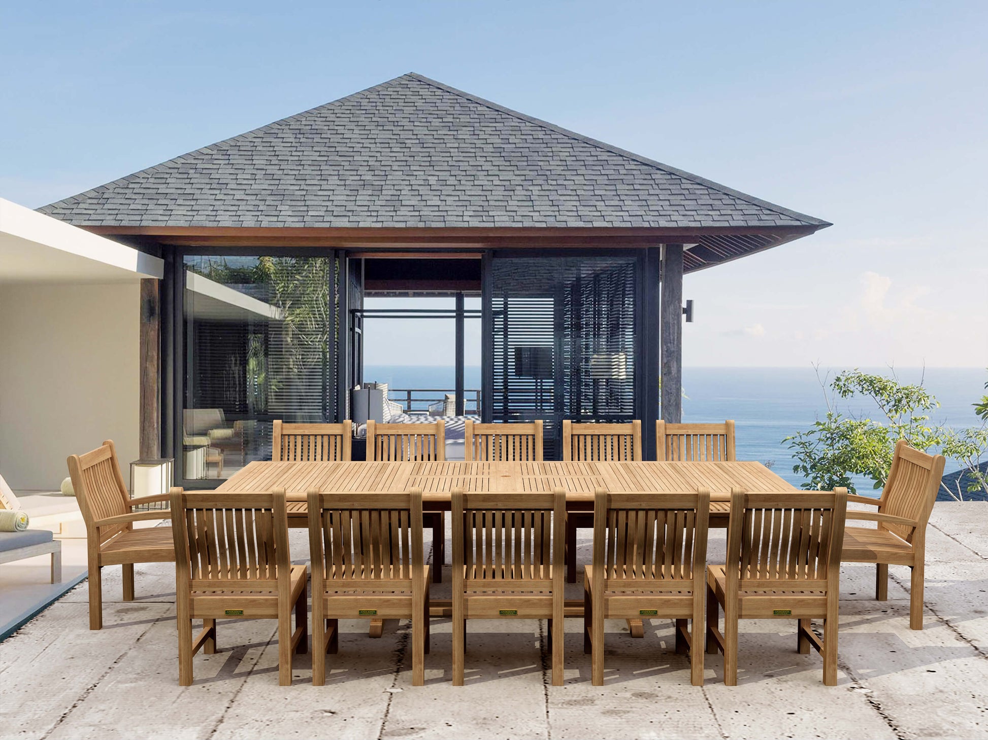 Anderson Teak Valencia Sahara 13-Piece Rectangular Dining Set — product image 1 of 13