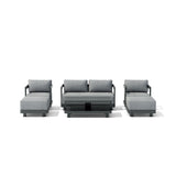 Anderson Teak Granada 6-Piece Aluminum Deep Seating Set in Dark Grey — SET-902-AL