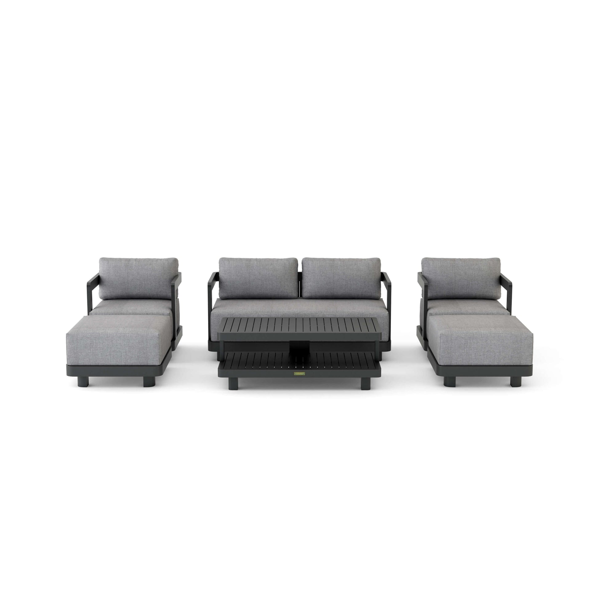 Anderson Teak Granada 6-Piece Aluminum Deep Seating Set in Dark Grey — SET-902-AL — product image 6 of 6