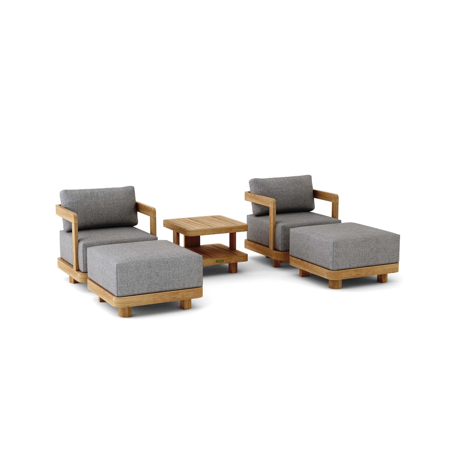 Anderson Teak Granada 5-Piece Deep Seating Set with Swivel Armchairs and Ottomans — product image 2 of 3