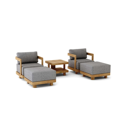 Anderson Teak Granada 5-Piece Deep Seating Set with Swivel Armchairs and Ottomans — product image 2 of 3