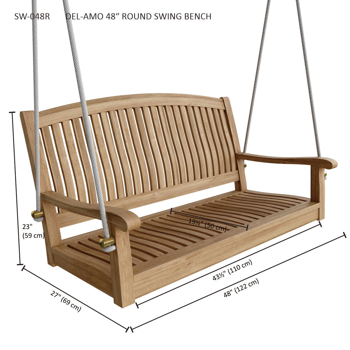 Anderson Teak Del-Amo 48 Inch Round Swing Bench — product image 3 of 3