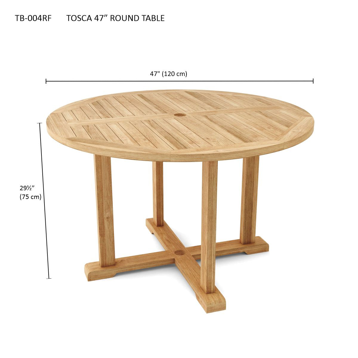 Anderson Teak Tosca 4-Foot Round Teak Dining Table — product image 3 of 3