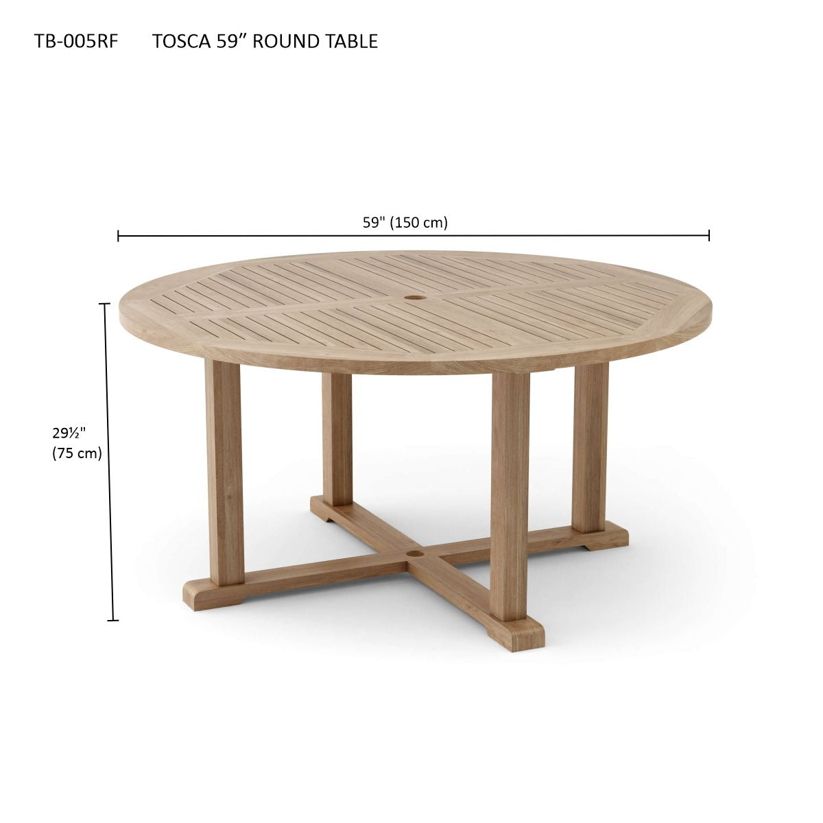 Anderson Teak Tosca 5-Foot Round Dining Table — product image 3 of 3