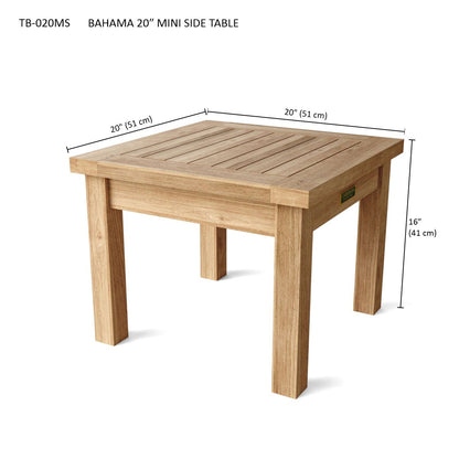 Anderson Teak Bahama 20 Inch Square Mini Table — product image 3 of 3