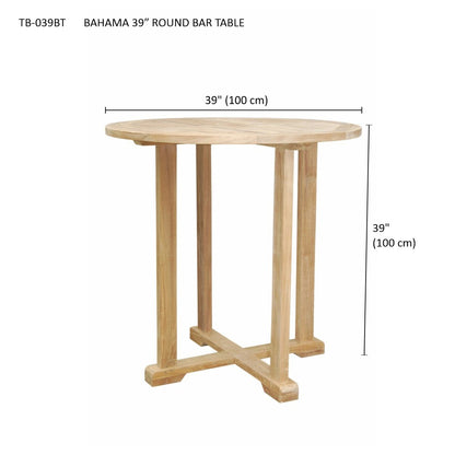 Anderson Teak Bahama 39 in Round Bar Table — product image 3 of 3