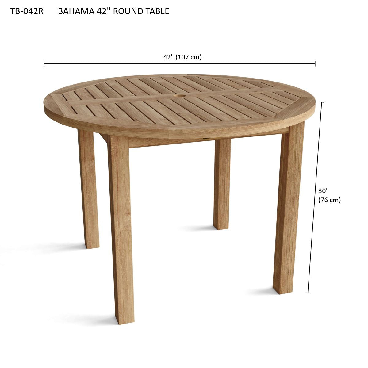 Anderson Teak Bahama 42-Inch Round Teak Dining Table — product image 3 of 3