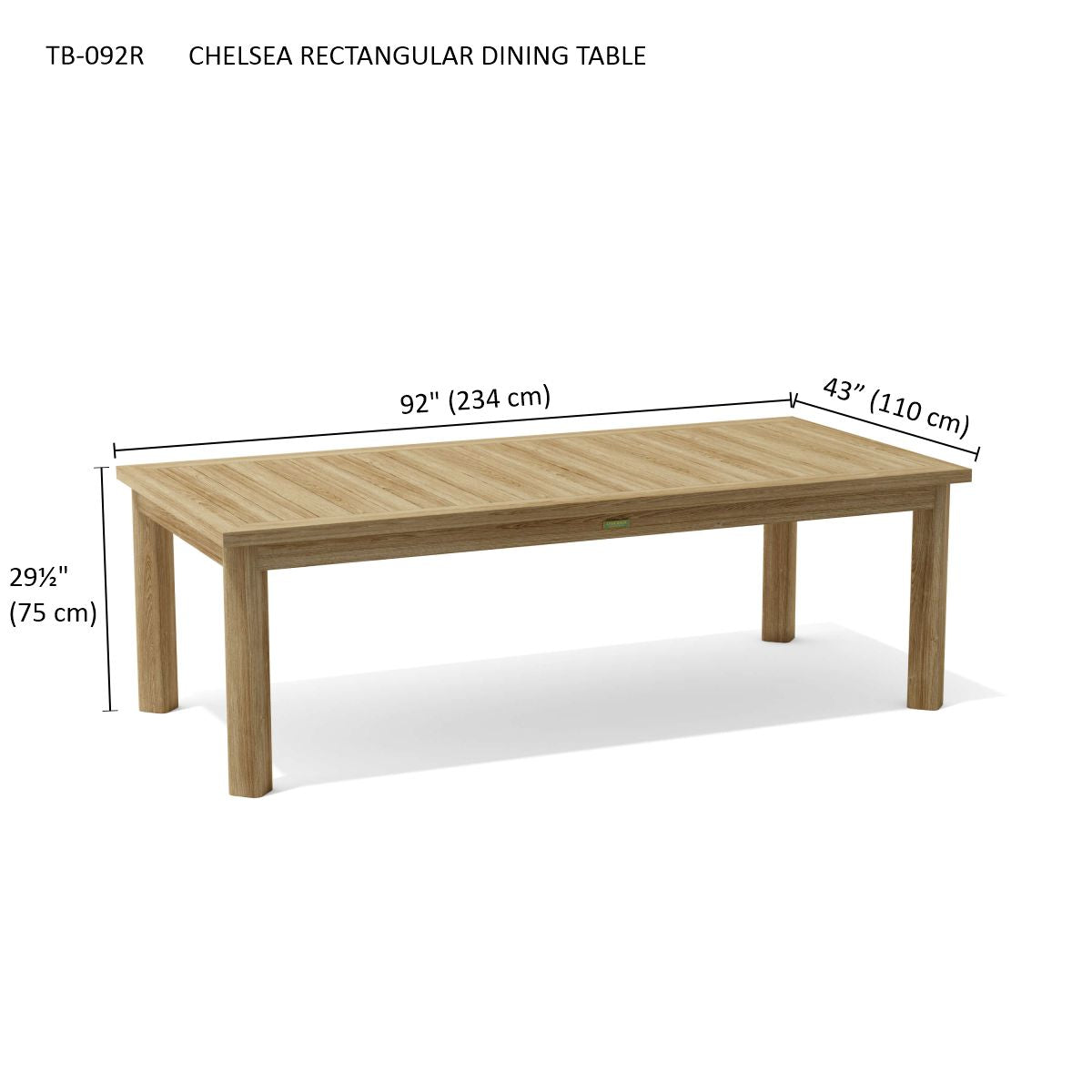 Anderson Teak Chelsea Rectangular Dining Table — product image 4 of 4