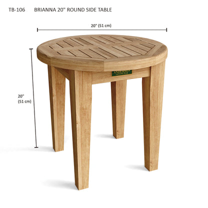 Anderson Teak Brianna 20 in Round Teak Wood Side Table — product image 3 of 3