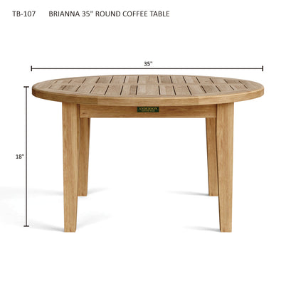 Anderson Teak Brianna 35 in Round Teak Wood Coffee Table — product image 3 of 3