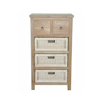 Anderson Teak Safari Occasional Storage Table with Drawer and Rattan Baskets — product image 4 of 7