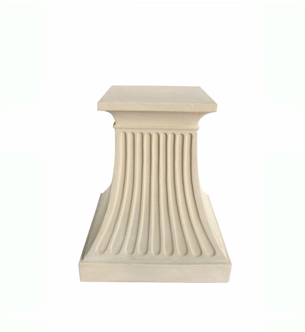 Anderson Teak Fluted Pedestal in Cast Limestone — product image 1 of 2