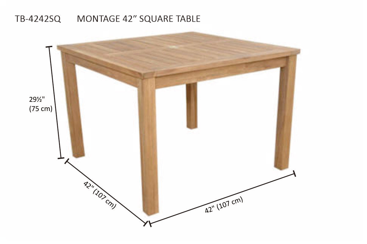 Anderson Teak Montage 42 Inch Square Teak Bar Table — product image 2 of 2