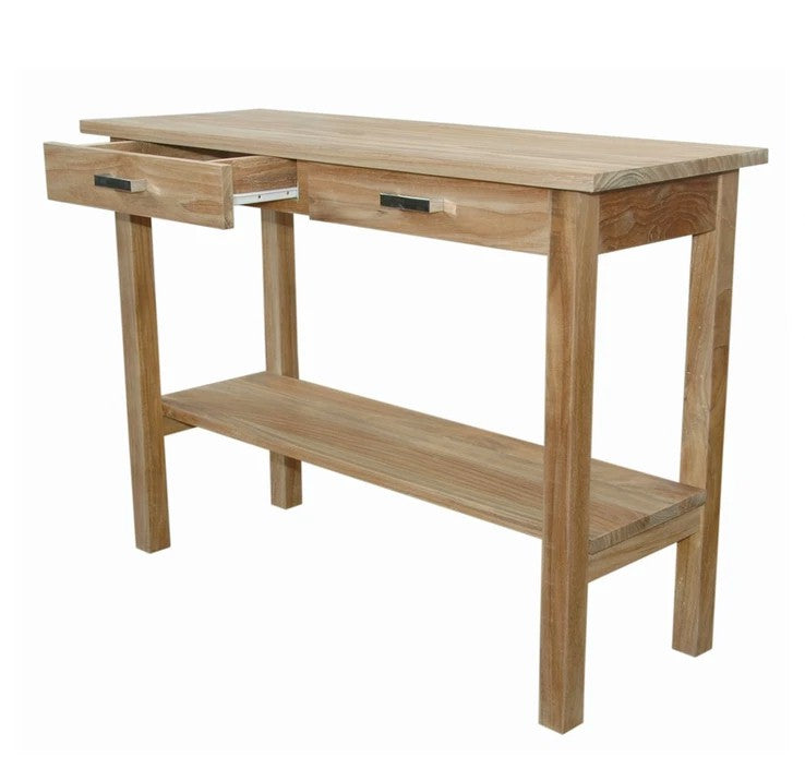 Anderson Teak Atlanta Rectangular Serving Table with 2 Drawers and 1 Shelf — product image 2 of 4