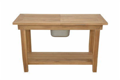 Anderson Teak Nautilus Console Table with Stainless Steel Container — product image 2 of 4