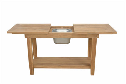 Anderson Teak Nautilus Console Table with Stainless Steel Container — product image 3 of 4
