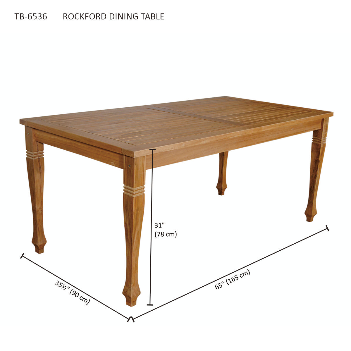 Anderson Teak Rockford Rectangular Dining Table — product image 3 of 3